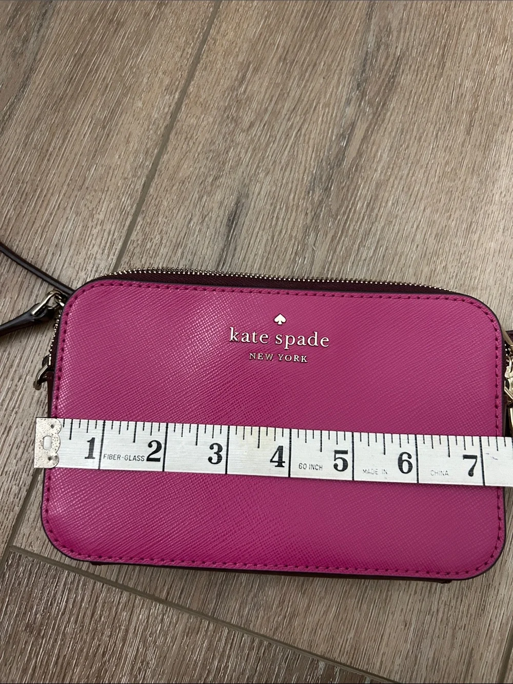 KATE SPADE NY Staci Mini Hibiscus Saffiano Leather Pink Crossbody Bag Purse